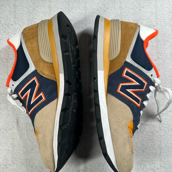 New Balance 574 with Orange and Tan Accents - Picture 3 of 8